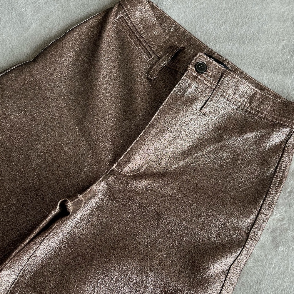 Madewell Slim Emmett Wide Leg Crop Metallic Pants 24 - Picture 10 of 10